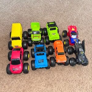 Bright Multi-Color Kids Monster Trucks - pull back and let it go